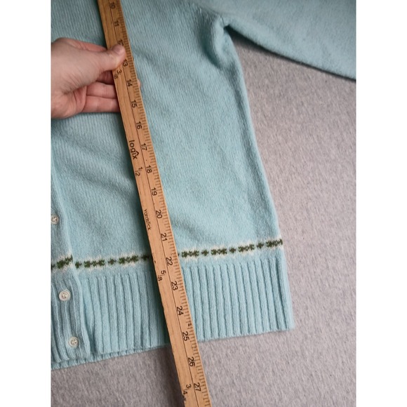 J Crew Sweater XL Cardigan Lambs Wool Fair Isle Preppy Cottage Boho Bohemian - Picture 7 of 12